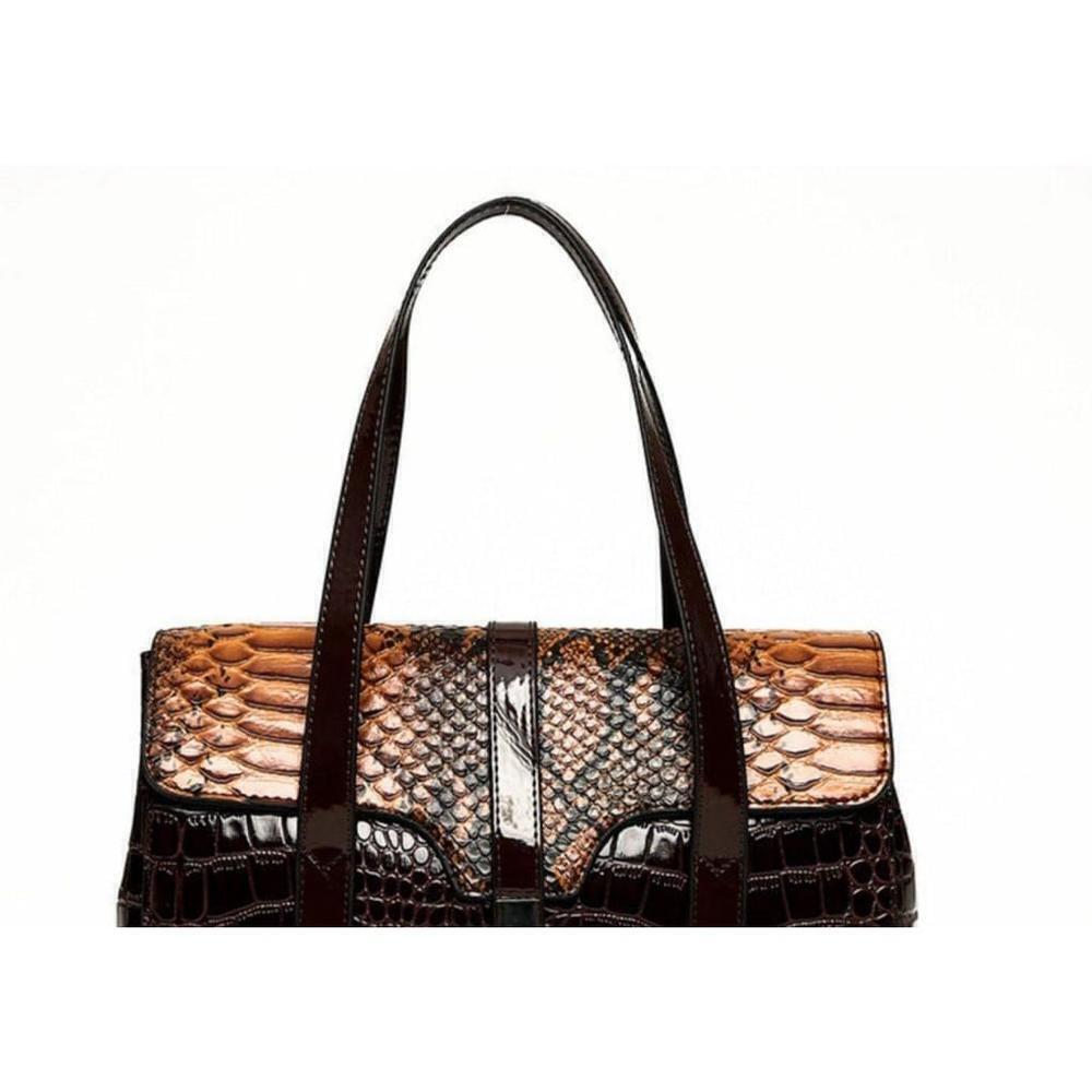 Large Capacity Shoulder Handbag In Snake Pattern - Picture 2 of 4